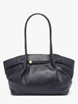 Schoudertas Caviar Leder Milano Blauw caviar CA25062